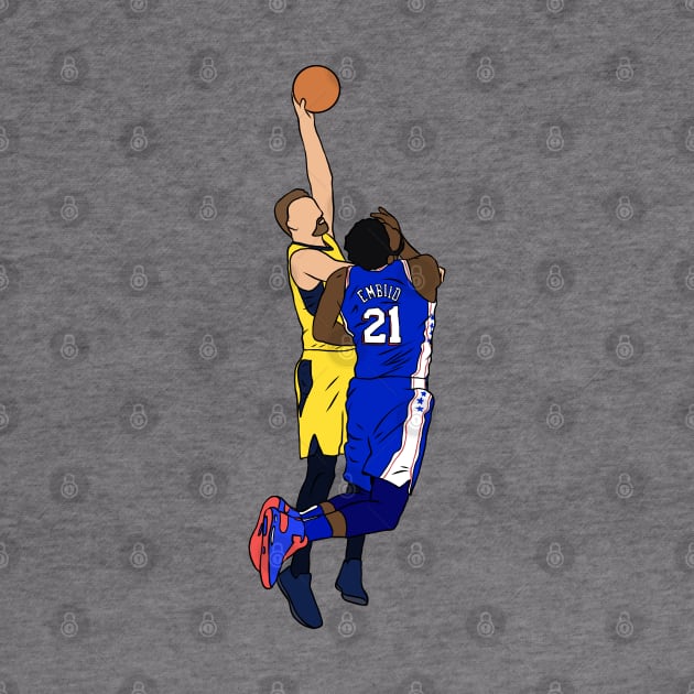 Domantas Sabonis Dunks On Joel Embiid by rattraptees